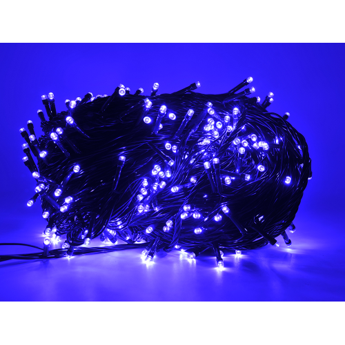 Crylight stringa serie luci di Natale a led blu con 8 giochi cavo verde per uso esterno interno catena