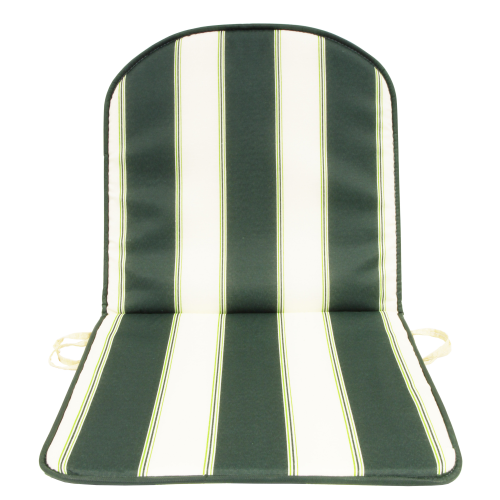 Cuscini con schienale basso per sedie poltrone poliestere e cotone cm 80x42x2 con imbottitura 8 pz rigato verde da giardino esterno
