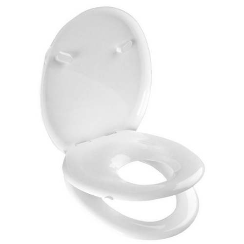 Metaform Baby 'n' family Sedile wc in durolite e resine termoplastiche bianco 38x44 cm con cerniere regolabili in plastica copriwater per adulti e bambini 