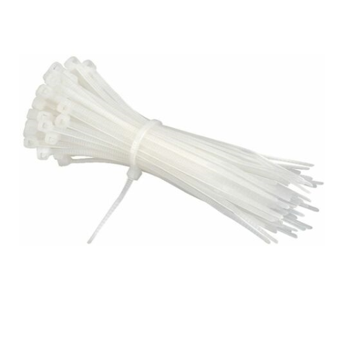 100 pcs Neutral Nylon Cable Ties 4.5 x 250 mm Hose Clamp Wiring