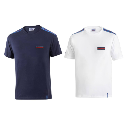 T-shirt Martini-R à rayures tissées et écusson Martini Racing en coton à manches courtes
